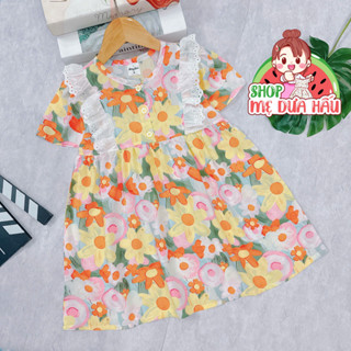 Váy tole lanh bé gái, váy ren có tay chất liệu tole 2 da loại 1 10-42kg shop mẹ dưa hấu