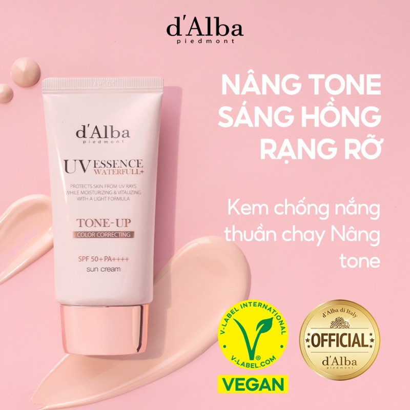 [d'Alba] Kem chống nắng d'Alba Waterfull TONE UP PINK Correcting nâng tông da d'Alba Waterfull Tone-