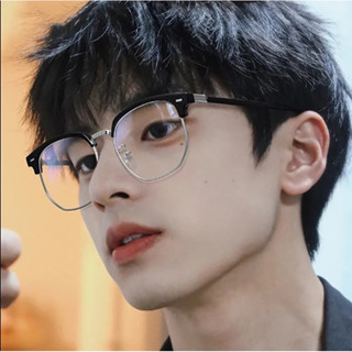 Kính thời trang -0.25 -0.5 -0.75 -1.0 -1.25 -1.5 -1.75 -2.0 -2.25 độ kính cận có độ Kính chống ánh sáng xanh Gọng kính nửa gọng phong cách hàn quốc Đàn ông và phụ nữ đẹp trai Kính 058