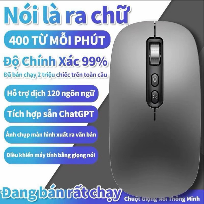 Chuột AI Thông Minh M108 - Bluetooth & 2.4G | Dịch Giọng Nói + Văn Bản | Hỗ Trợ 120 Ngôn Ngữ |tích h