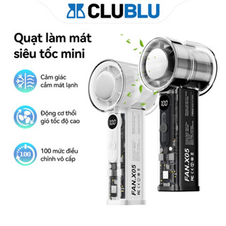 -CLUBLU- Quạt Turbo Jet Cầm Tay 100 Cấp Độ Gió Mini Fan X05 Trong Suốt 3000mah Lạnh Sạc Di Động USB