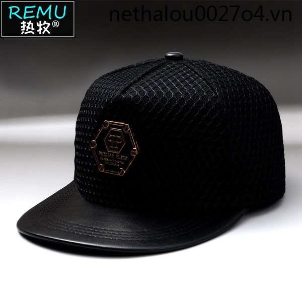 · Lán n ng g n 🏻 y · Vành da Mũ cao cấp hợp thời trang Mũ vành phẳng Mũ nam vành phẳng Mũ bóng chày 