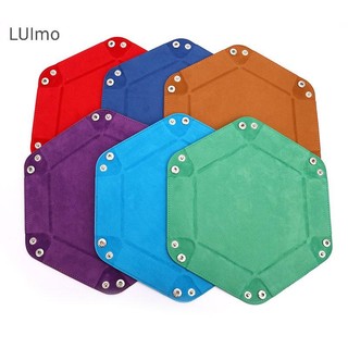 Luimo Có Thể Gập Lại Xúc Xắc Khay Hộp Da PU Gấp Lục Giác Đồng Xu Khay Vuông Xúc Xỉ Trò Chơi SBS