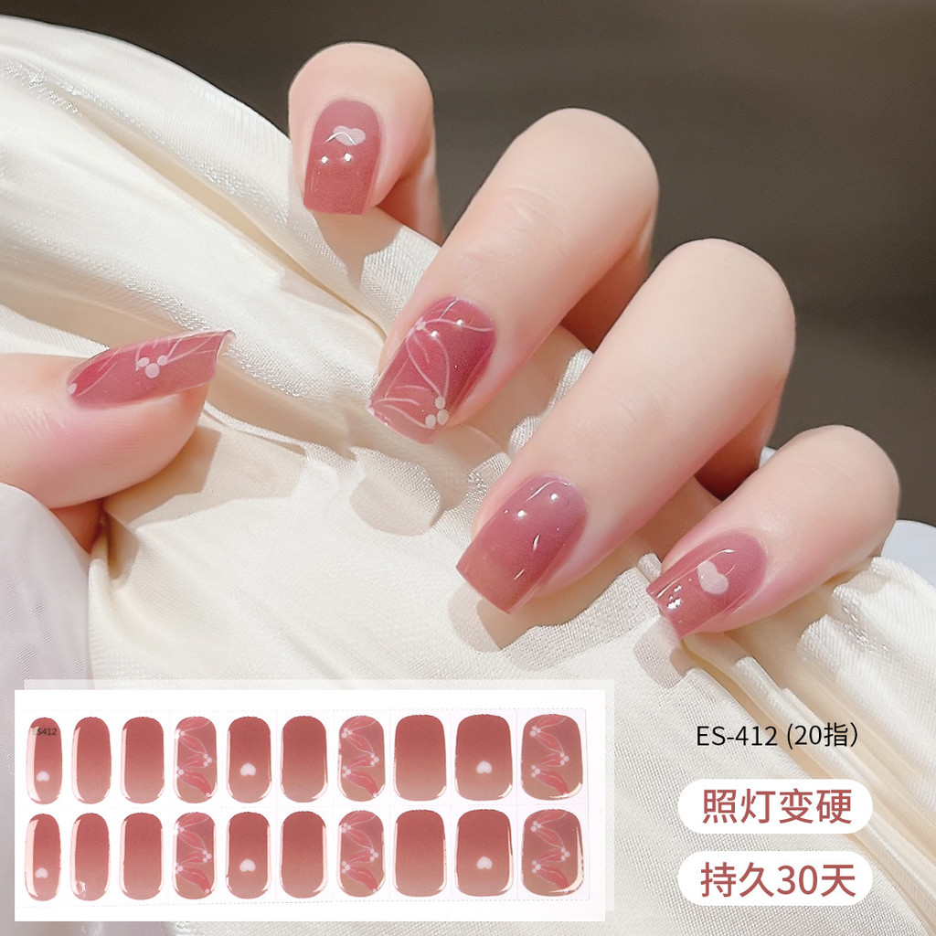 [ES401-500] 20Tips Gel Bán Chữa Miếng Dán Móng Tay Đèn UV Cần Bao Phủ Toàn Bộ Gel Móng Tay Ba Lan Qu