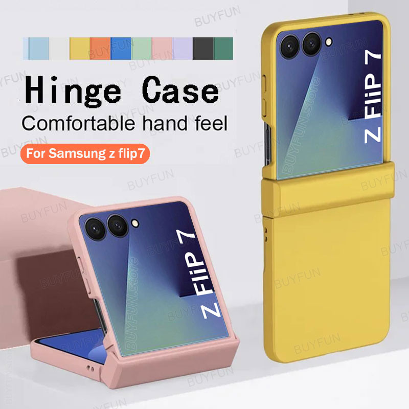 For Samsung Galaxy Z Flip 7 5G ZFlip7 zFlip Flip7 Candy Colors Skin Feeling Hinge Case Hard Shockpro