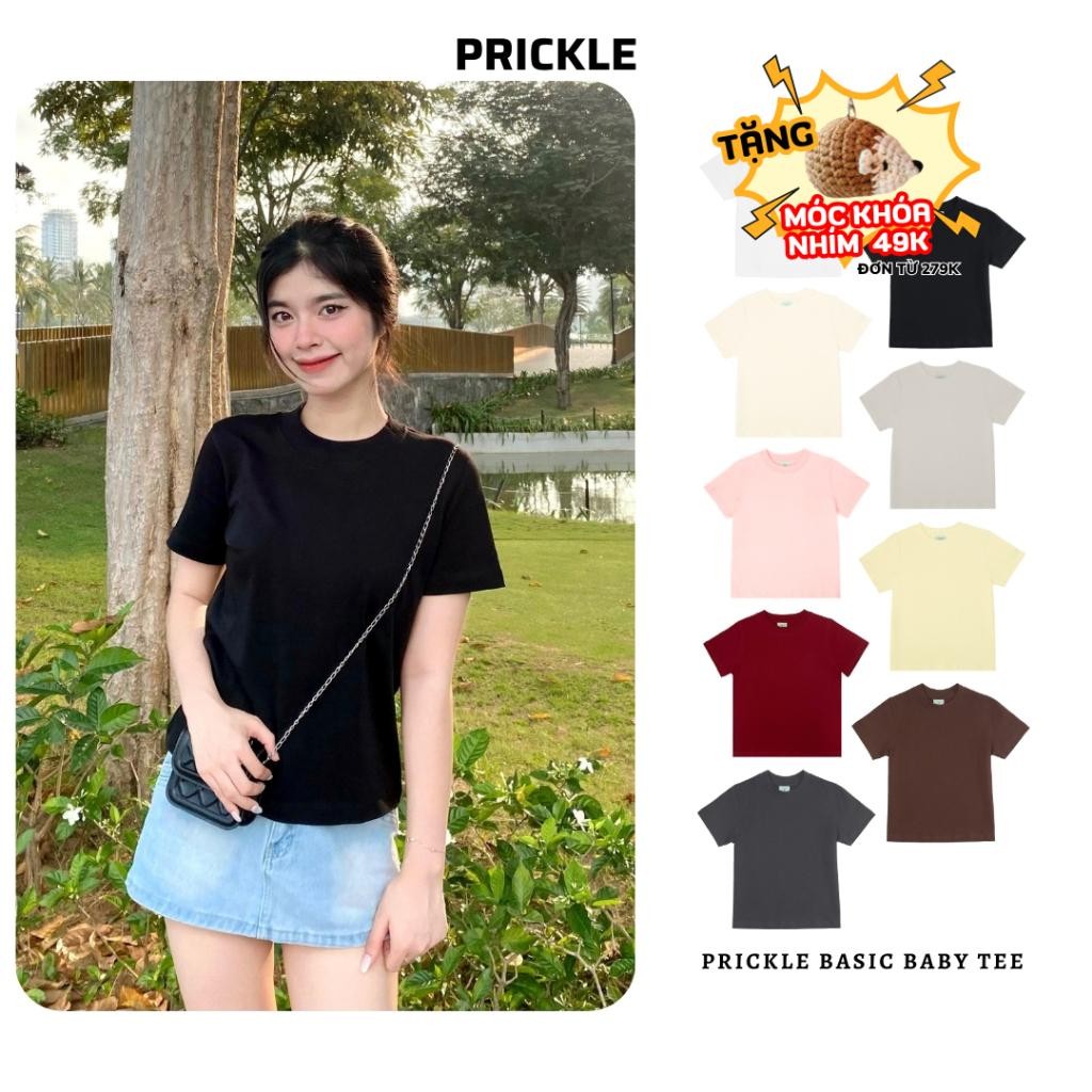 Áo Thun Nữ Baby Tee Trơn Basic PRICKLE Premium Cotton 100% 250gsm