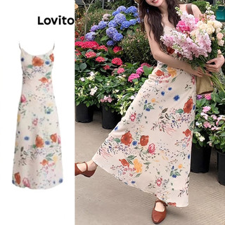 Đầm Lovito họa tiết hoa nhí phong cách thanh lịch cho nữ LNE64318