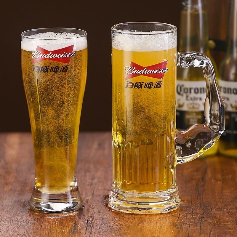 Cốc bia Budweiser gia đình, cốc bia thương mại 500ml, cốc bia lớn 1000ml, cốc bia thủ công, logo tùy