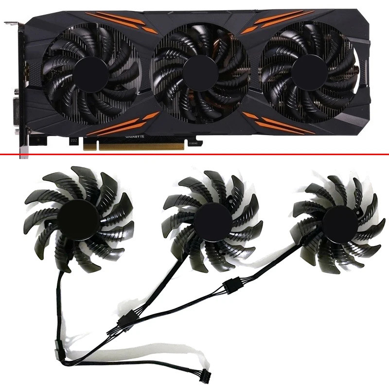 MỚI 78MM 4PIN T128010QUẠT GPU SU PLD08010S12HH GTX1080 cho Gigabyte AORUS GTX1060 1070 1080 G1 GTX 1
