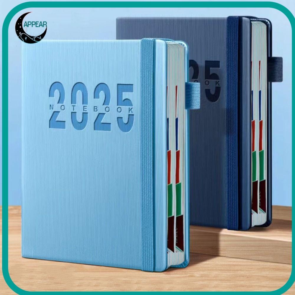 Sách lịch trình APPEAR, A5 Planner Nhắc nhở Chương trình nghị sự 2025, Đồ dùng văn phòng di động PU 