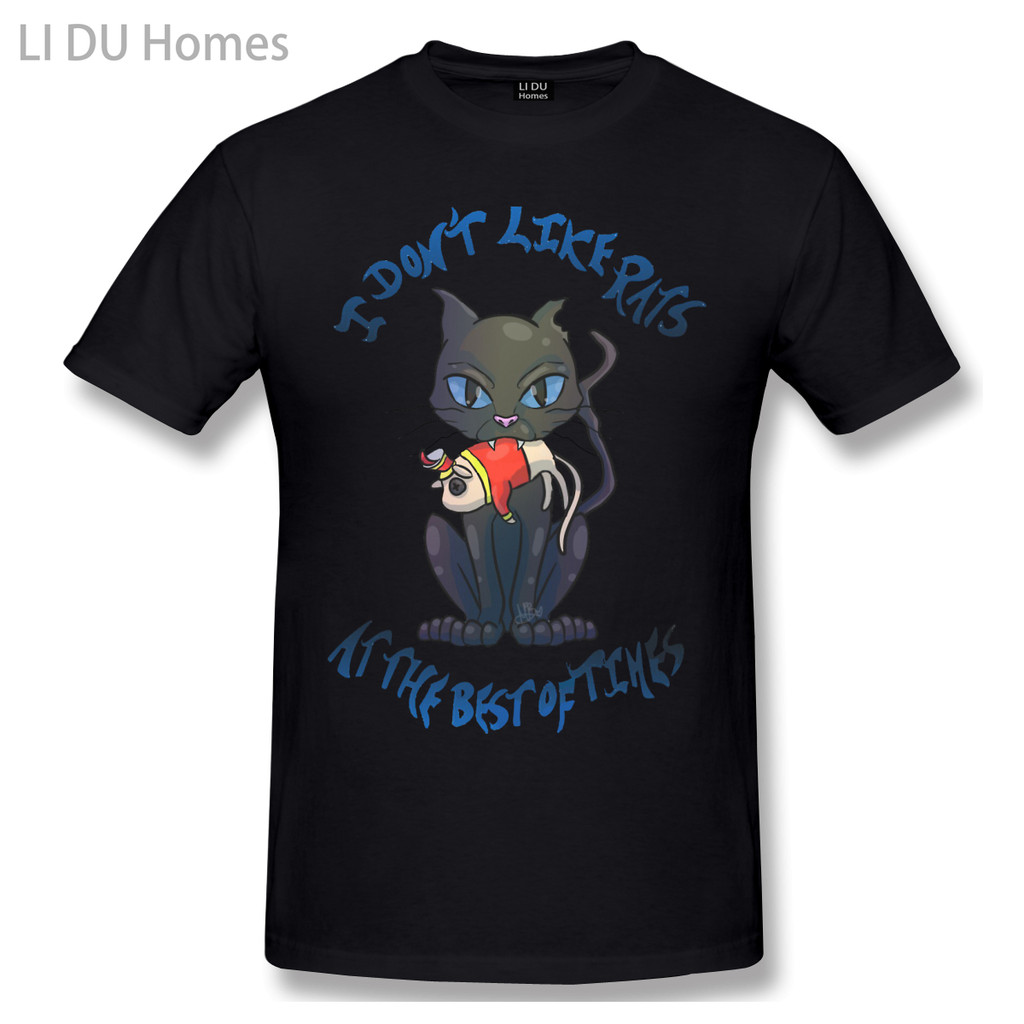LIDU Coraline Cat Áo thun thường ngày Coraline Tee Áo 100 Cotton Cổ Tròn T