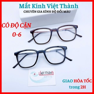 (Có sẵn độ cận)Gọng nhựa dáng vuông bầu Mắt Kính Việt Thành N529