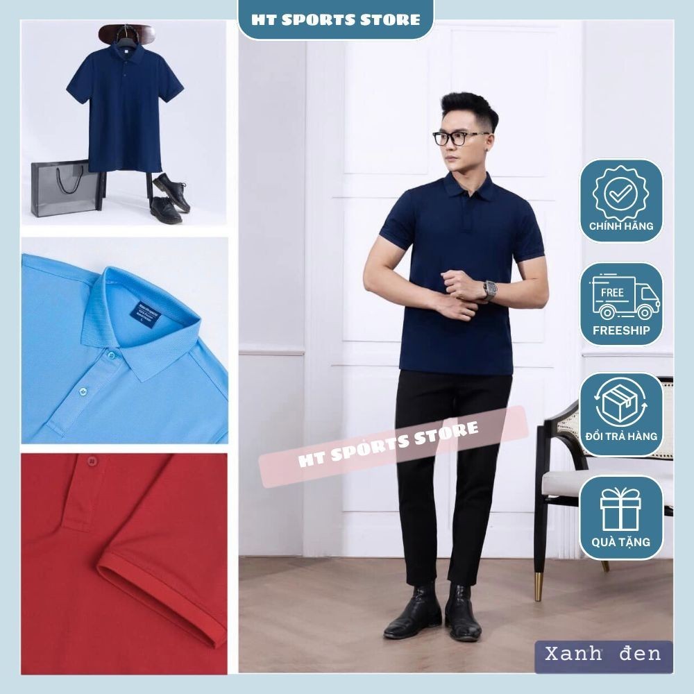 Áo polo trơn, áo thun polo có cổ ngắn tay nhiều màu dễ phối đồ cho nam - HT Sports Store