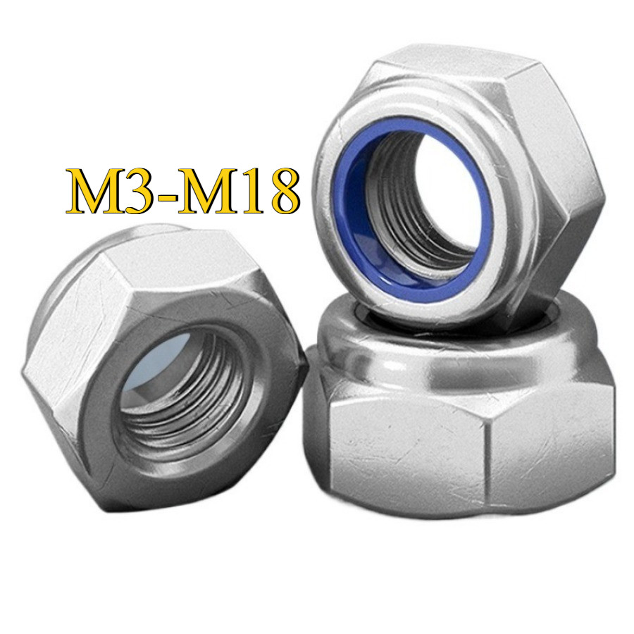 Đai Ốc Tán Keo Chống Trượt Inox 316 ecu inox đầu nhựa chống xoay M3-M18 (CZT-YL-VN-w)
