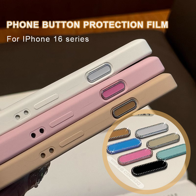 Huiwanju cho iPhone 16promax nút điện thoại di động nhãn dán iphone16 Dynamic Island camera bên phim