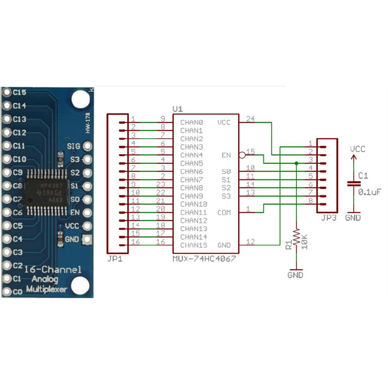 Module Mở Rộng Chân Tín Hiệu 16 Kênh CD74HC4067