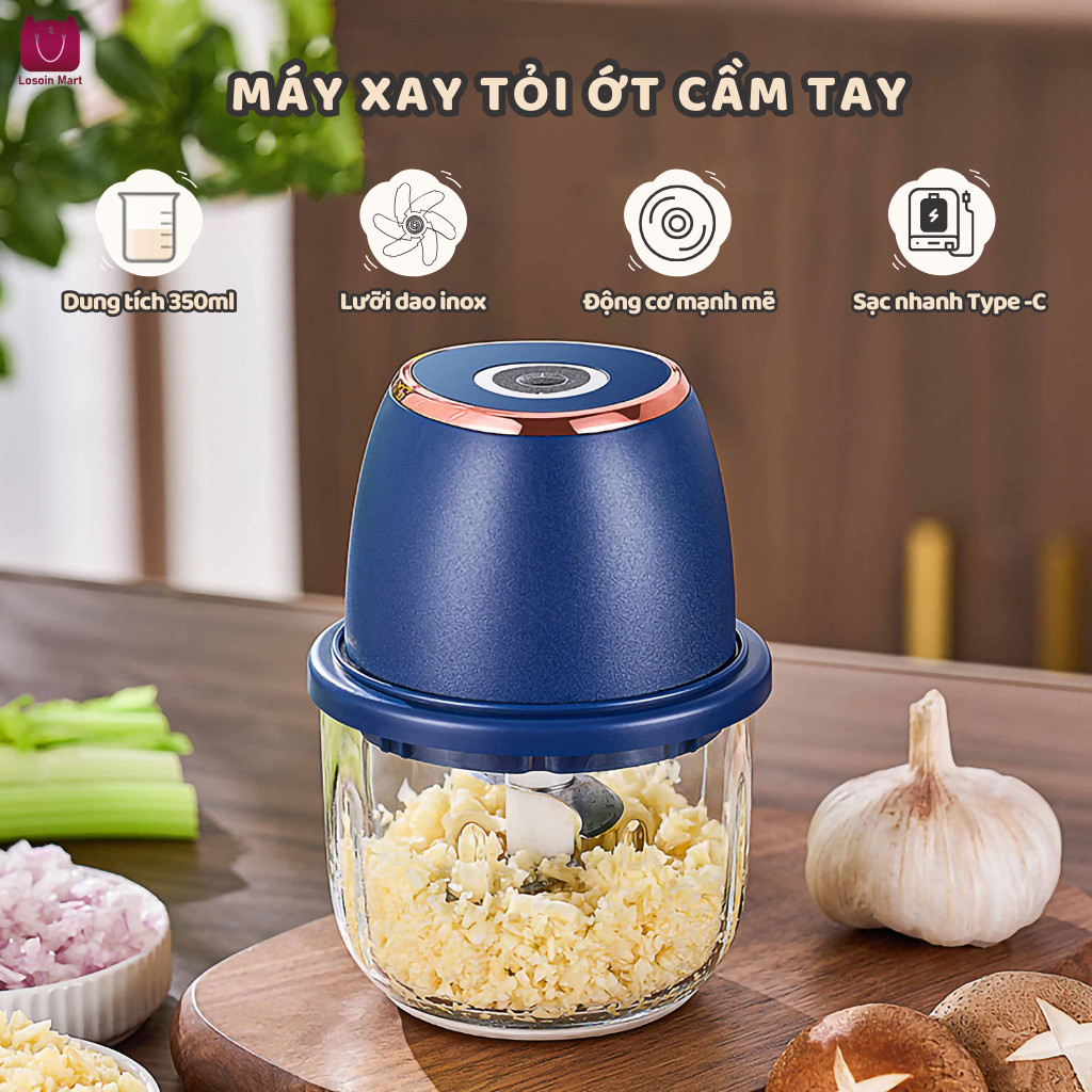 Máy xay tỏi và tiêu cầm tay điện mini - Máy xay tỏi và tiêu tiện lợi, Máy xay nhà bếp