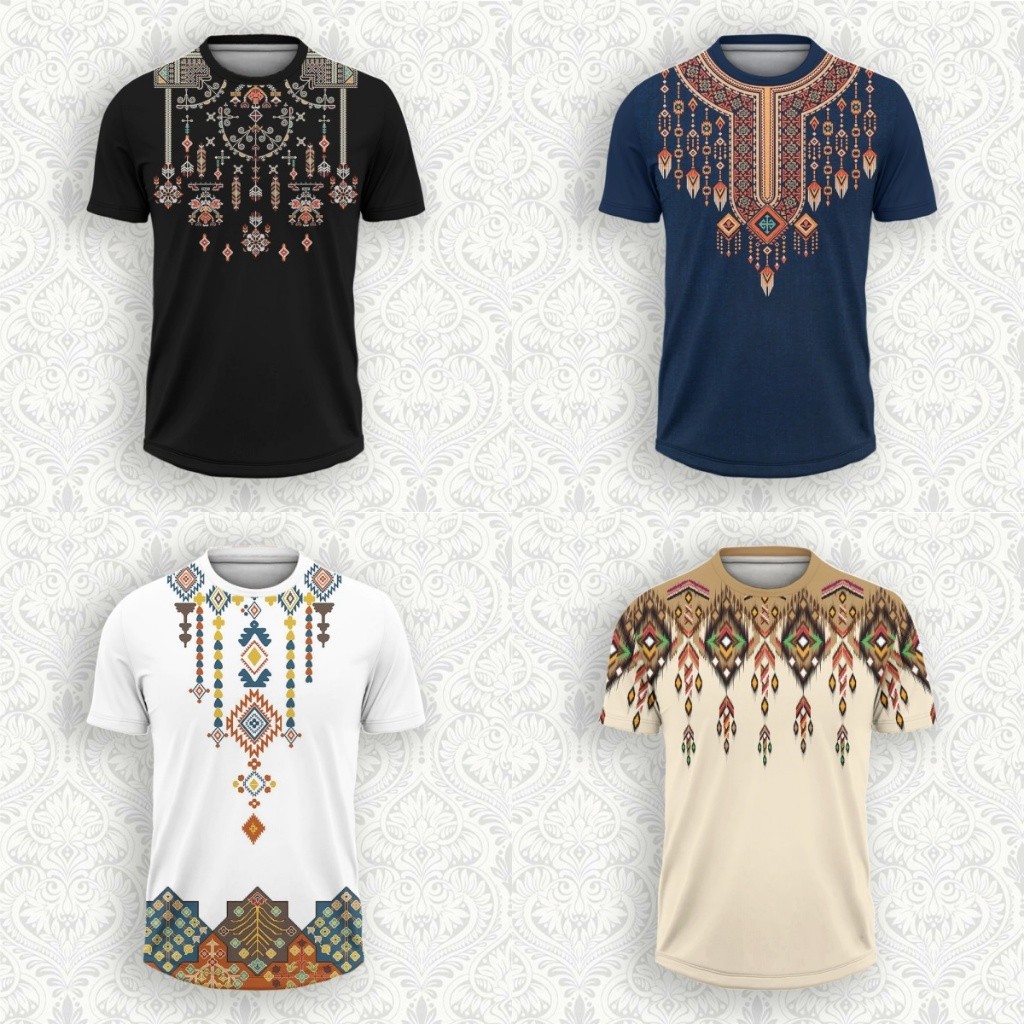 Retro-Ethnic-Style-T-shirt-For-Nữ-Ethnic-Pattern-Short-Sleeve-Top-Loose-Thời trang-Plus-Size-Nữ-Bohe