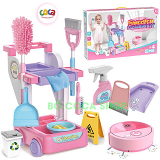 [ CÓ ROBOT ] Đồ Chơi Trẻ Em Bộ Dụng Cụ Lau Dọn Nhà Cửa, Vệ SInh Nhà Cửa, Robot Hút Bụt Thông Minh Cho Bé