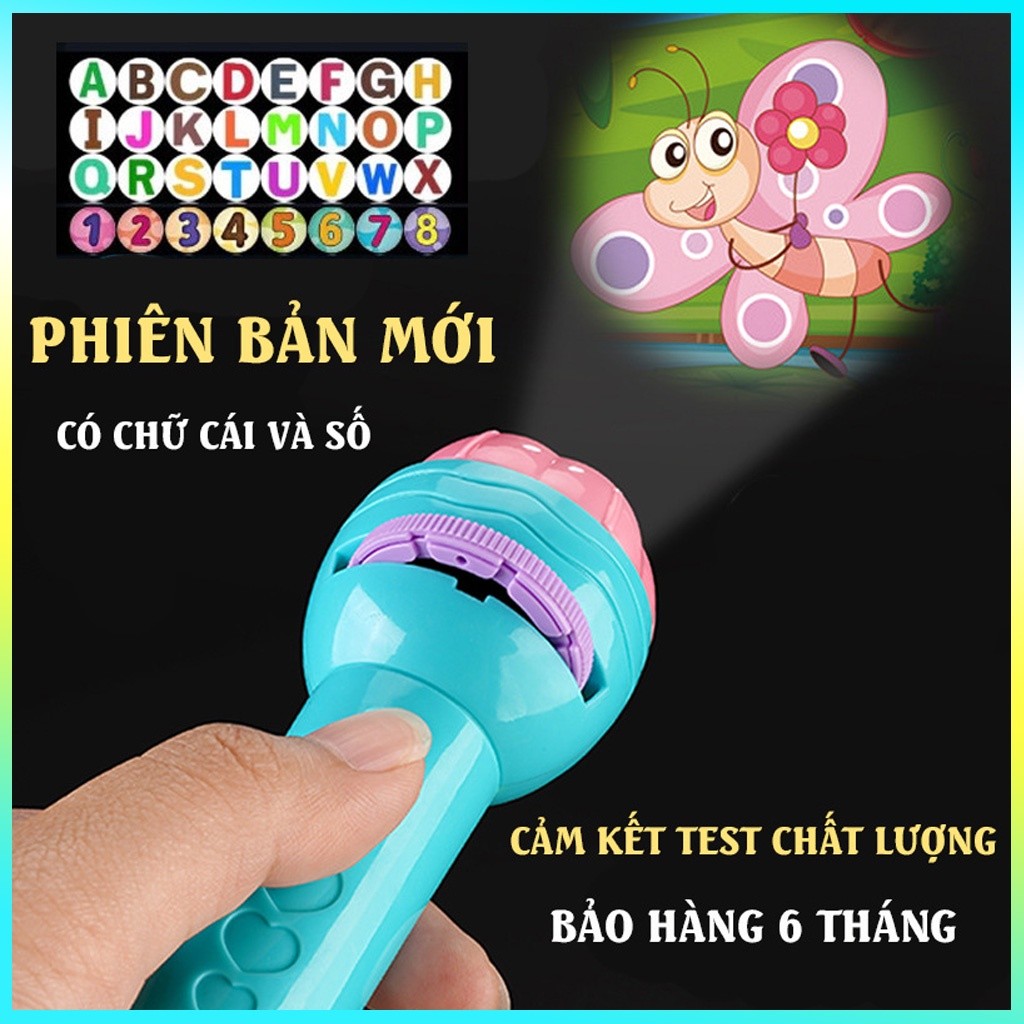 Đèn p.in chiếu hình cho bé gồm 80 hình đáng yêu - Bảo hành 6 tháng