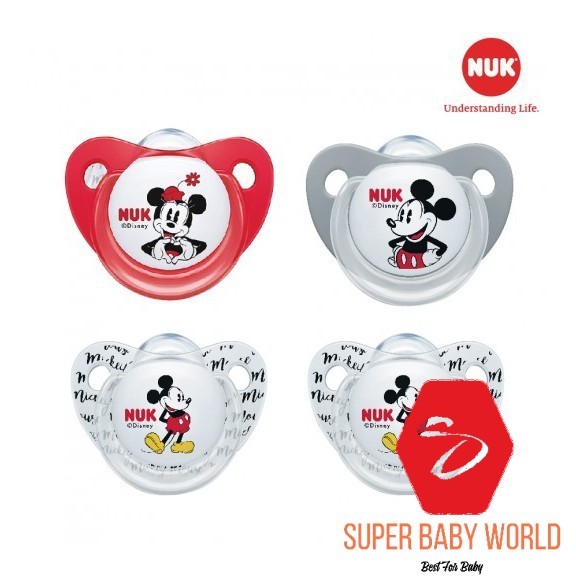Bộ 2 ti giả NUK sleeptime Disney Mickey silicone plus