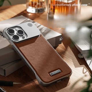  Ốp điện thoại da thơm không viền màu hợp kim nhôm cho iPhone 16 15 14 Pro MAX 13 12 11 Pro MAX 12 mini 13 mini Plus mặt sau sạc không dây 