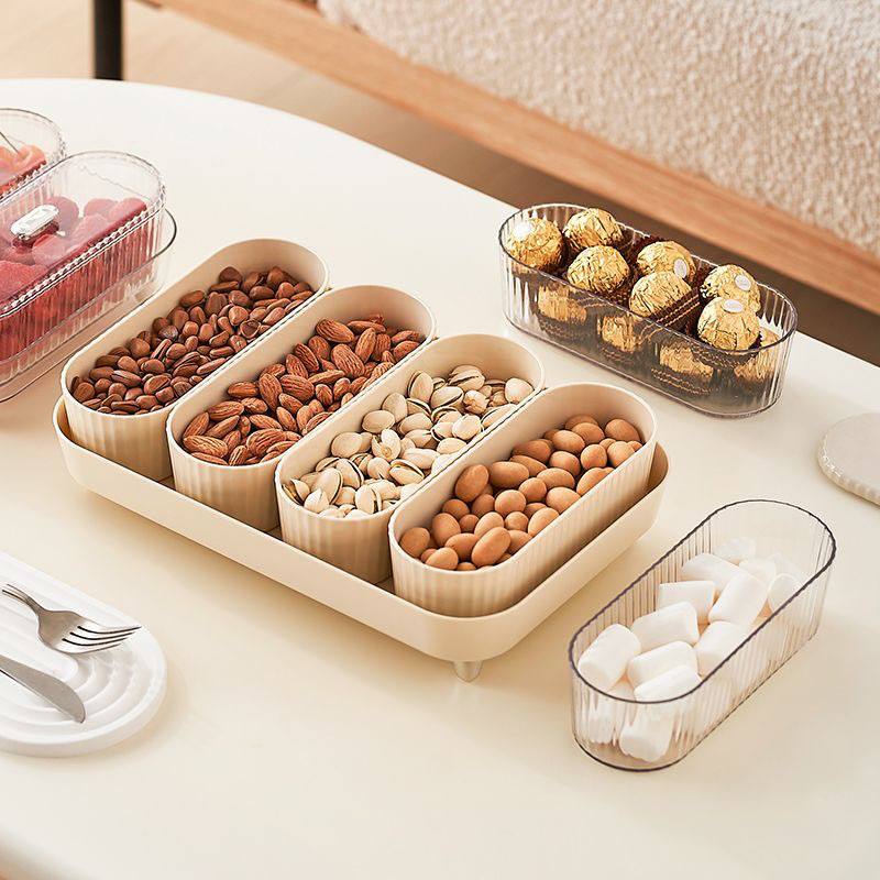 Đĩa trái cây trái cây Hộp đựng đồ ăn nhẹ có nắp OKD2