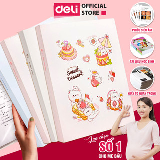 File Lá Đựng Siêu Âm, Tài Liệu Nhiều Màu Dễ Thương Deli Sổ Đựng Giấy Khám Thai Lưu Giấy Tờ 20, 30, 40 Lá Tiện Dụng