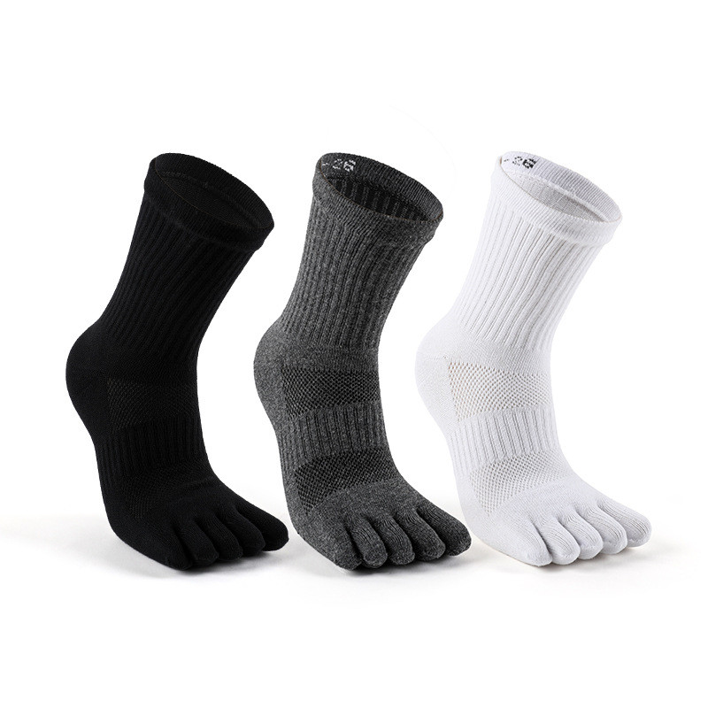 【Ready Stock】 Men's and Women's Toe Socks Breathable Sweat Absorbing Split Toe Cotton Socks Tube Soc