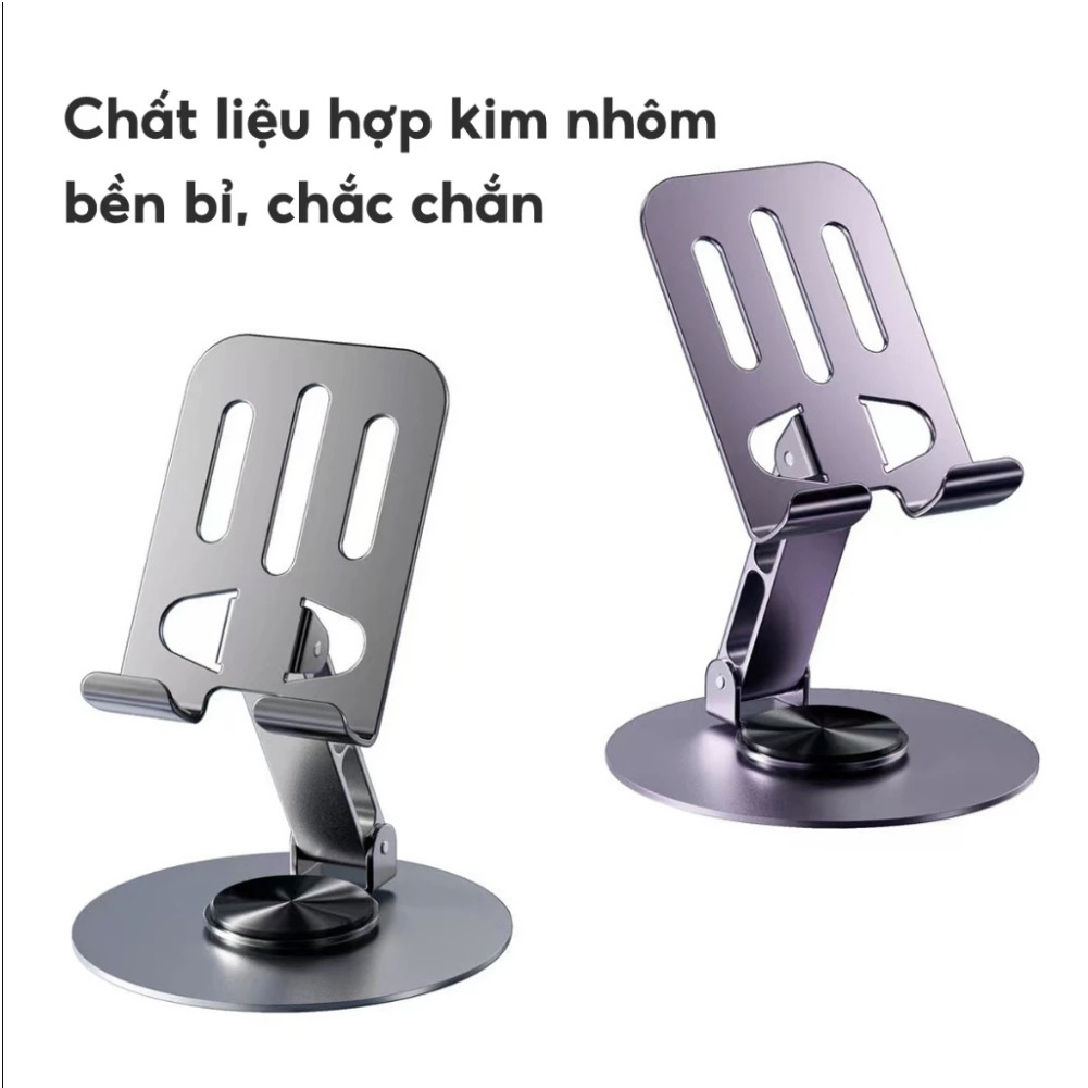 Giá đỡ Điện thoại Máy tính Bảng iPad HỢP KIM Xoay 360 độ Gấp gọn Kệ đỡ iPhone Android Table Kệ Điện Thoại Xem Phim Live | BigBuy360 - bigbuy360.vn