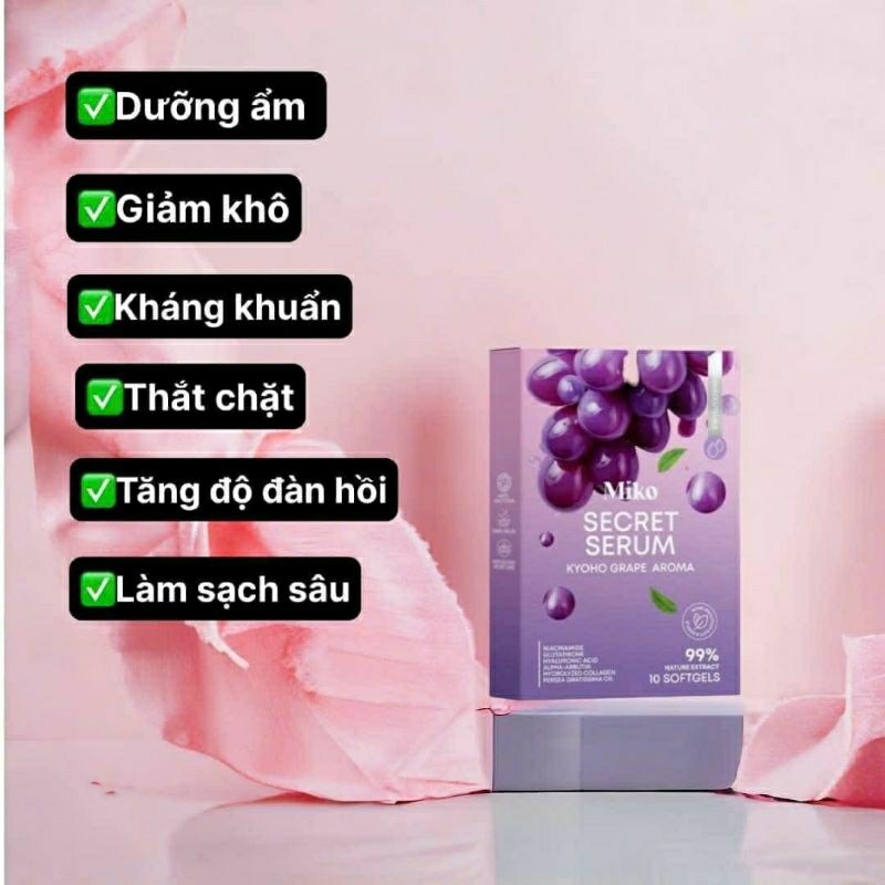 Hàng Thái Lan Mafinze Serum MIKO se khít cô bé hộp 10V vị nho tím