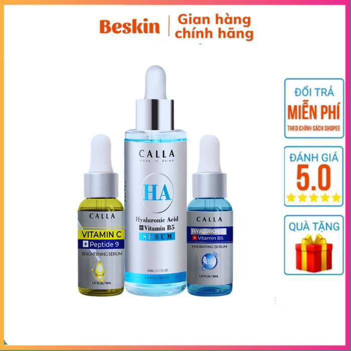 Serum dưỡng da HA & Vitamin B5/Vitamin C & Peptide 9 Calla 30ml