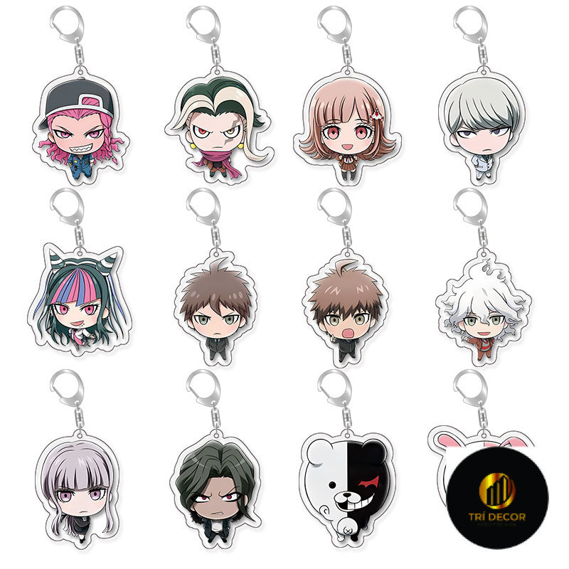Danganronpa Makoto Naegi Black White Bear Acrylic Keychain Pendant Anime Perimeter Cross-border Spot