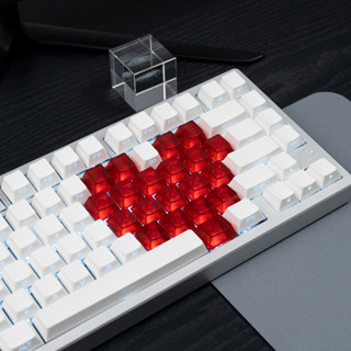 21 Chiếc Keycaps Hình Trái Tim Trong Suốt Sương Mù Đen Đỏ RGB Tình Yêu Pha Lê Trong Suốt Có Đèn Nền Keycap Cho Bàn Phím Cơ