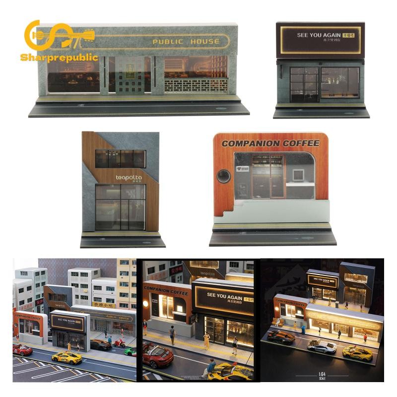 Sharprepublic 1 / 64 Phong Cảnh Diorama Bãi Đậu Xe Diorama Màn Hình Phong Cảnh Cho Xe Mô Hình 1 / 64