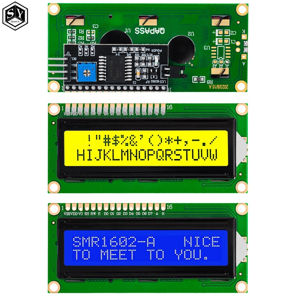 LCD1602 + I2C LCD 1604 Mô-đun Màn hình xanh / xanh PCF8574 IIC / I2C LCD1602 Tấm chuyển đổi