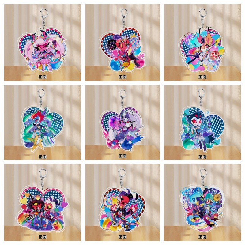 Helluva Boss Móc Khóa Nữ Niềm Tự Hào Tháng 2025 Móc Chìa Khóa Cho Nam Stolas Goetia Móc Khóa Moxxxie