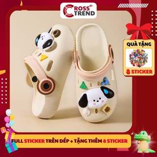 Dép cross nữ đế cao 3cm, Dép nữ mớinhất 2024 CÚN TAY DÀI có quai hậu phong cách girl phố chống trơn trượt CROSS TREND