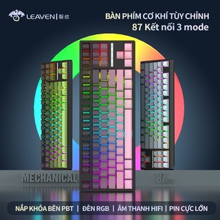  Bàn phím cơ không dây Leaven K88 - 3 mode kết nối - Led RGB - Full foam - Hỗ trợ app tùy chỉnh 