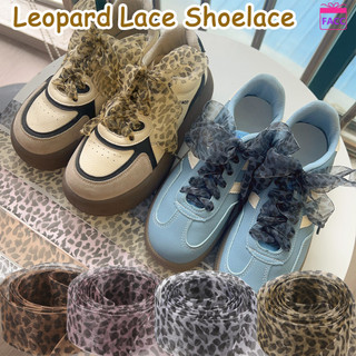 Y2k Sweet Leopard Họa Tiết Voan Voan Ren - Retro Không Đều Chấm Bi Dây Giày -unique Thời Trang Bud Lụa Phụ Kiện Giày
