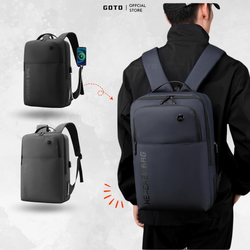 Balo đựng laptop GOTO có ngăn chống sốc, kháng nước, siêu nhẹ - GT028