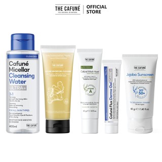  Combo 5 Sản Phẩm Kem Chống Nắng Nước Tẩy Trang Gel Chấm Mụn Cafuné Flux Sữa Rửa Mặt Kem Dưỡng Ẩm The Cafuné 