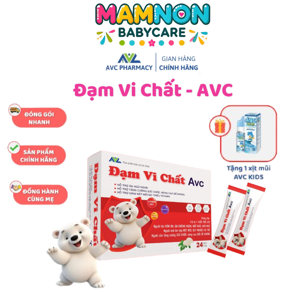 Đạm Vi Chất AVC Bổ Sung Vi Chất, Vitamin Cho Bé Ăn Ngon & Hấp Thu Tốt + Tặng Xịt Mũi AVC KIDS