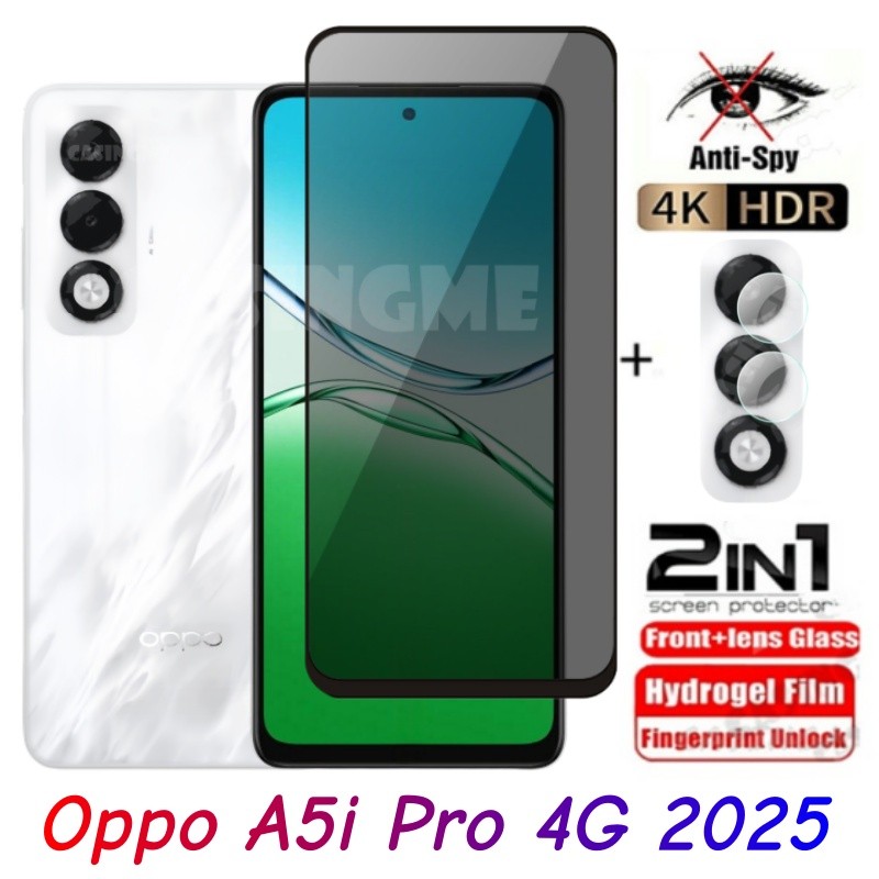 Dành Cho OPPO A5i Pro 4G 2025 Kính Cường Lực Riêng Tư Chống Gián Điệp Full Cover Bảo Vệ Màn Hình Chố