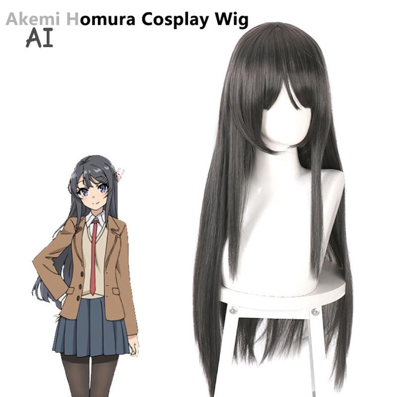 AI Anime Cosplay Tóc Giả Màu Xám Đậm cho Cô Gái Ma Thuật Puella Akemi Homura - Mahou Shoujo VN
