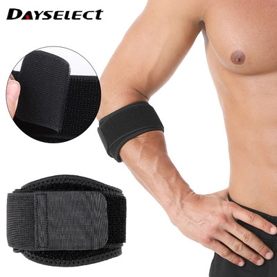 DAYSELECT - Bảo vệ khuỷu tay thể thao dệt kim, có thể điều chỉnh, chống sóc và chống trượt cho tập luyện và thể dục