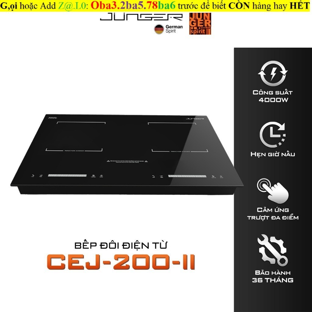 Còn 1c-Bếp từ đôi JUNGER CEJ-200-II 4000W Inverter