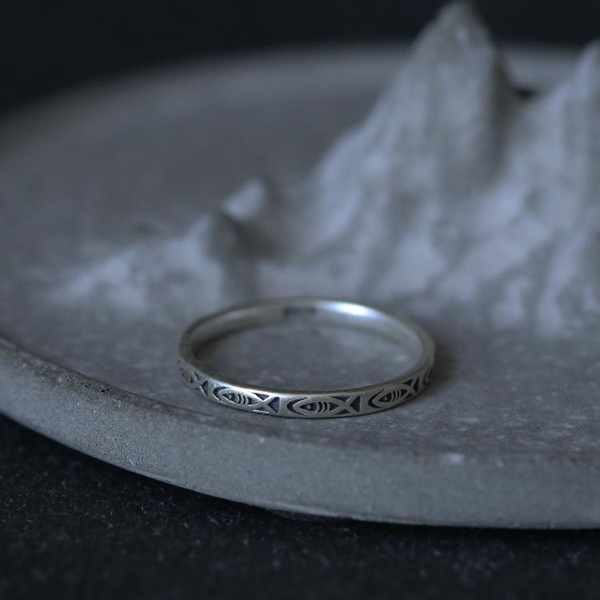 Silver Silver Rings Rings Silver Rings Xu hướng retro nhẫn handmade sterling bạc 925 hiệu ứng đau kh