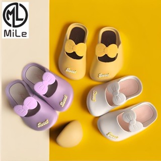 [Ml] Dép Trẻ Em 24-35cm Mùa Hè Bé Gái Trong Nhà Chống Trơn Trượt Đế Mềm Nơ Công Chúa Giữa Nhỏ Trẻ Em Bé Che Đầu S