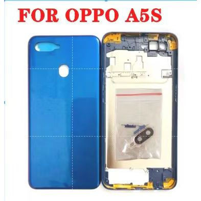 Dành Cho Oppo A5s Pin Nắp Ống Kính Máy Ảnh Nút Bên + Khung Giữa Xanh Đen Đỏ